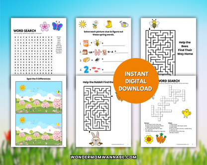 Spring Puzzle Book for Kids