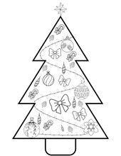 Load image into Gallery viewer, A festive Christmas tree Christmas Coloring Page with ornaments on it. This printable Christmas Coloring Page is perfect for the holiday season from Wondermom Shop.
