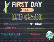 Load image into Gallery viewer, Wondermom Shop&#39;s &quot;First Day of School Signs&quot; printable.
