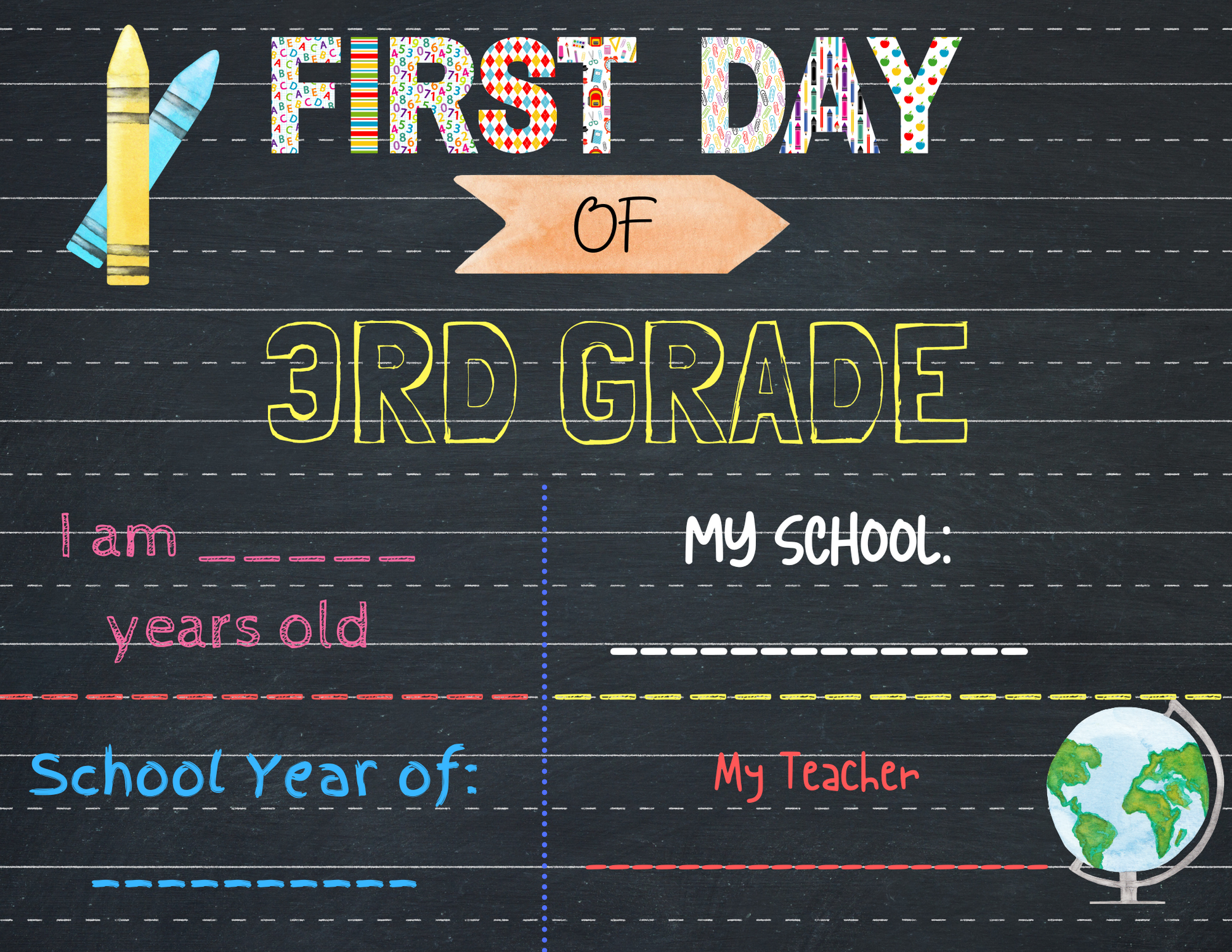 Wondermom Shop's First Day of School Signs printable.