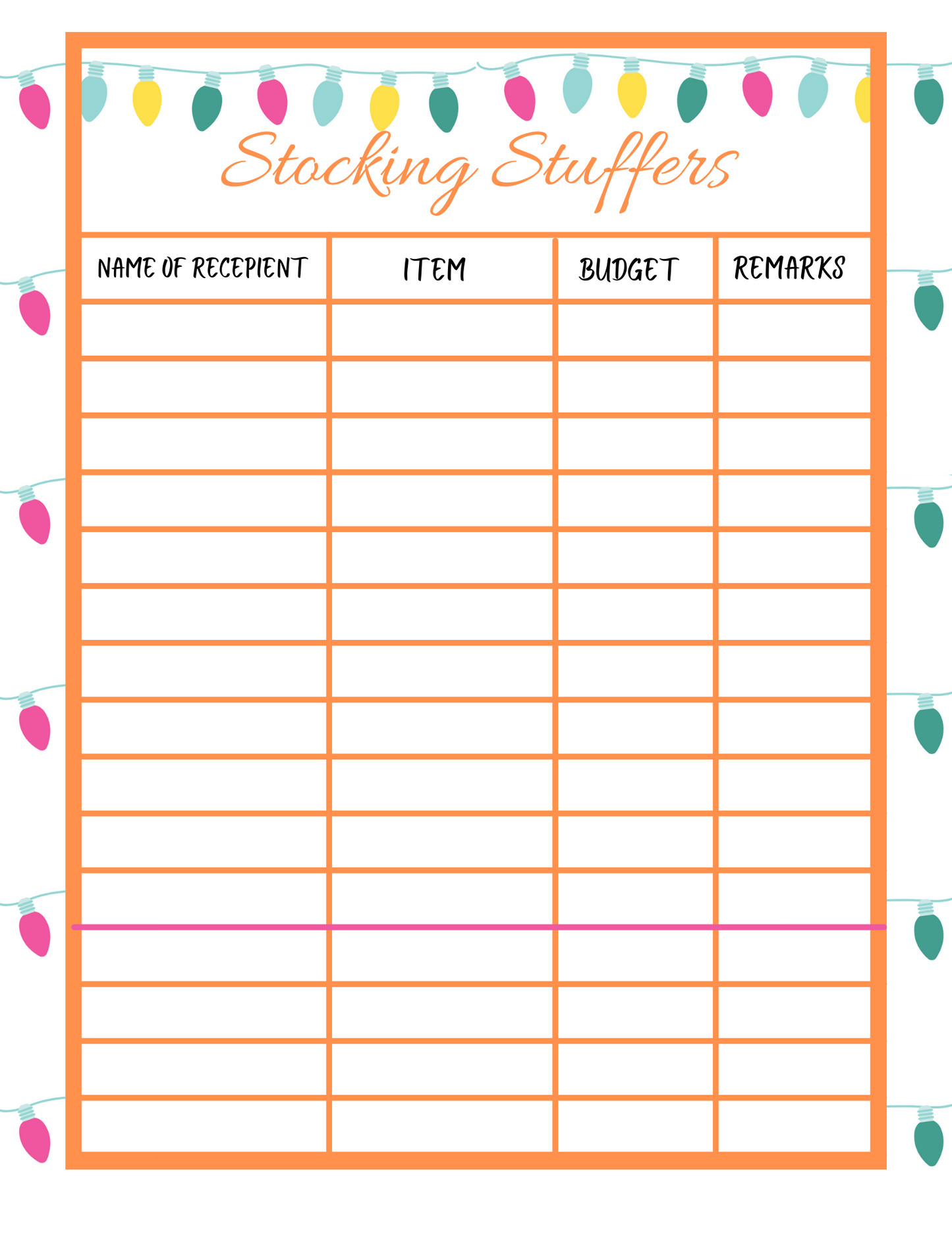 Printable Christmas stocking stuffers perfect for the Christmas Season Planner from Wondermom Shop.