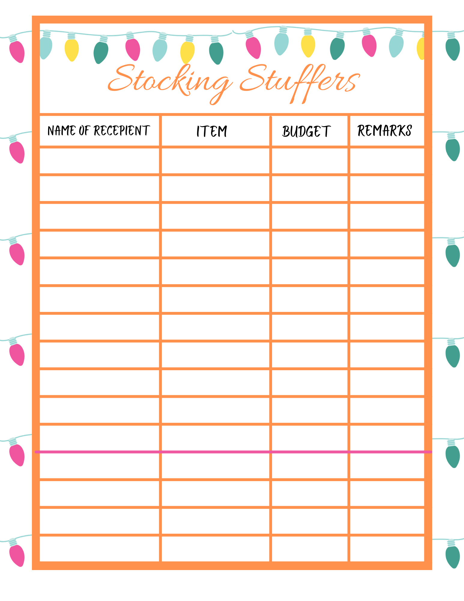 Printable Christmas stocking stuffers perfect for the Christmas Season Planner from Wondermom Shop.