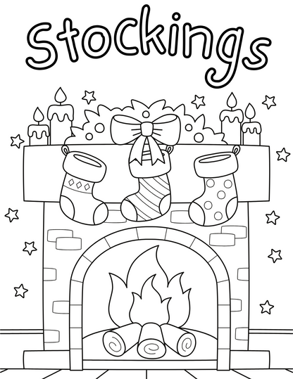 Get into the holiday spirit with Wondermom Shop's festive collection of printable Christmas Coloring Pages stockings.