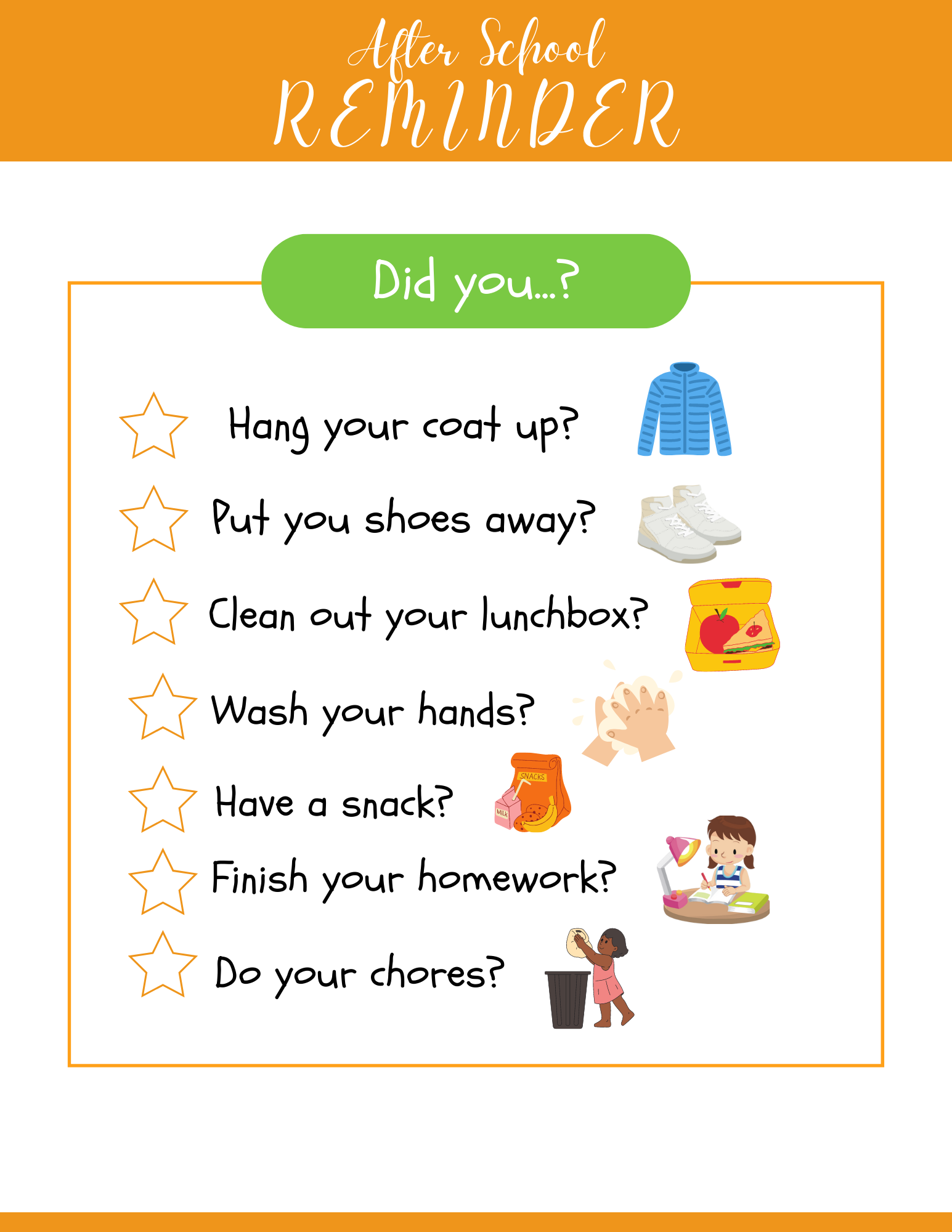 A School Planner with the words after school reminder, from Wondermom Shop.