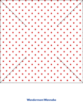 Load image into Gallery viewer, A white background with small red stars, black dashed X lines, and “Wondermom Wannabe” in blue—perfect for the Easy 4th of July Pinwheel Craft for Kids from Wondermom Shop or any patriotic activity.
