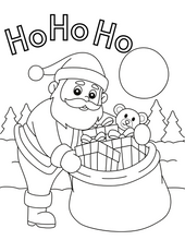 Load image into Gallery viewer, Celebrate Christmas with our festive collection of printable Wondermom Shop Santa Claus coloring pages, complete with a bag of gifts.
