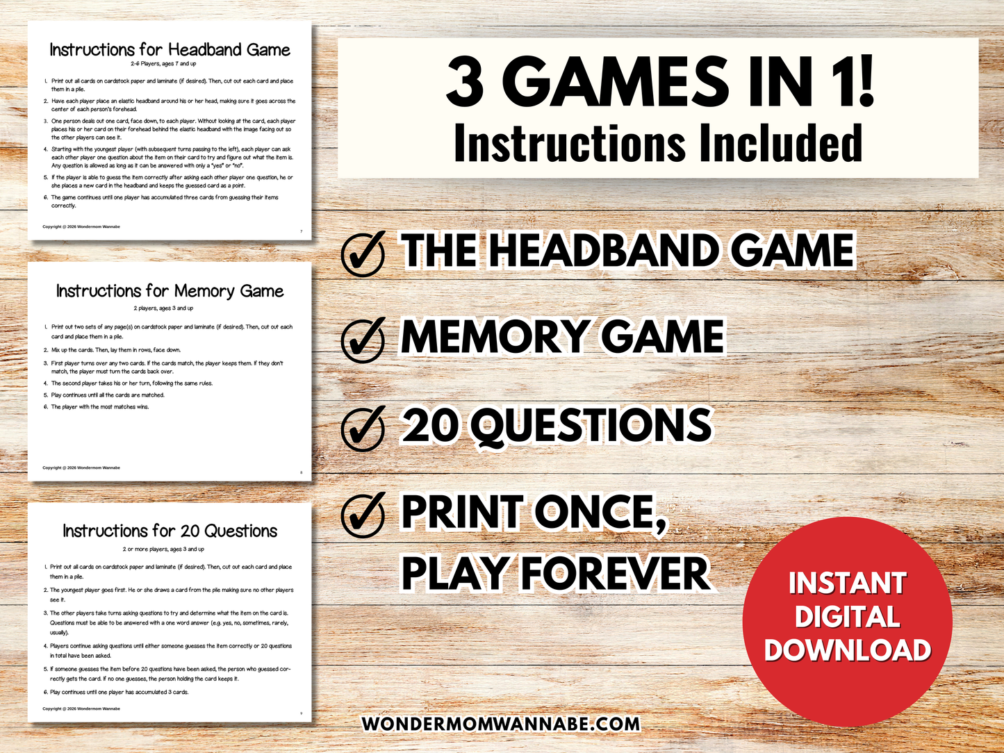 Animal Game Cards