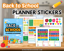 Load image into Gallery viewer, Brighten up your student planners with The Ultimate Back-to-School Bundle for Busy Moms by Wondermom Shop—colorful stickers and charts, perfect for organizing and decorating as you get ready for the new school year!.
