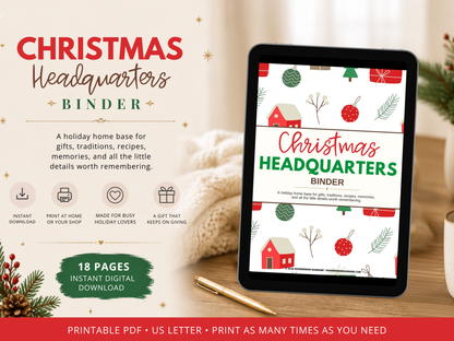 Christmas Headquarters Binder Printable – Second Edition
