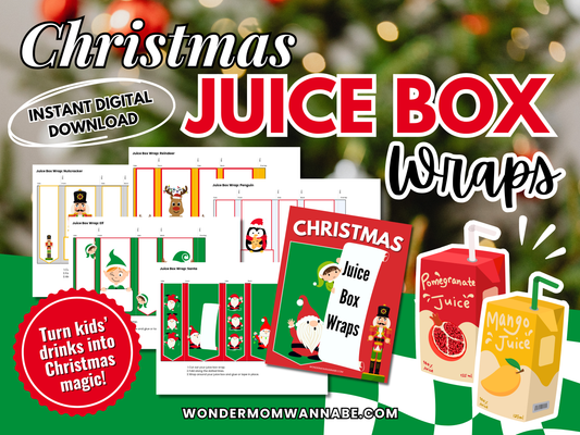Christmas Juice Box Wrappers