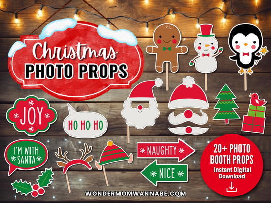 Printable Christmas Photo Booth Props