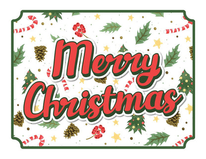 Add holiday cheer to your festive celebration with this Christmas Season Wall Art adorned with candy canes and pine cones from Wondermom Shop.