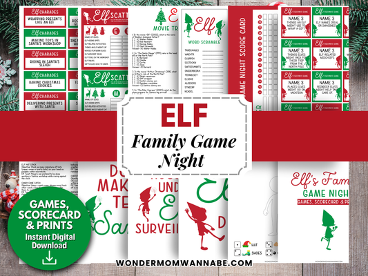 Elf Family Game Night Printable