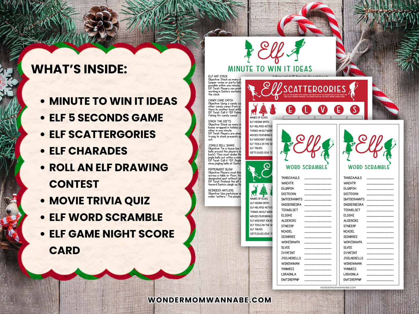 Elf Family Game Night Printable