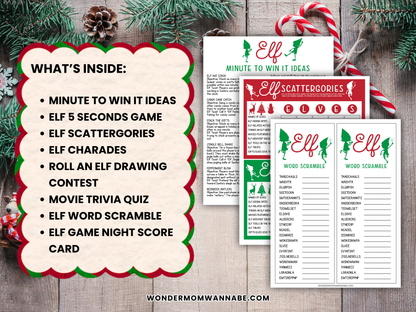 Elf Family Game Night Printable