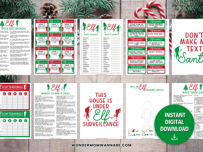 Elf Family Game Night Printable