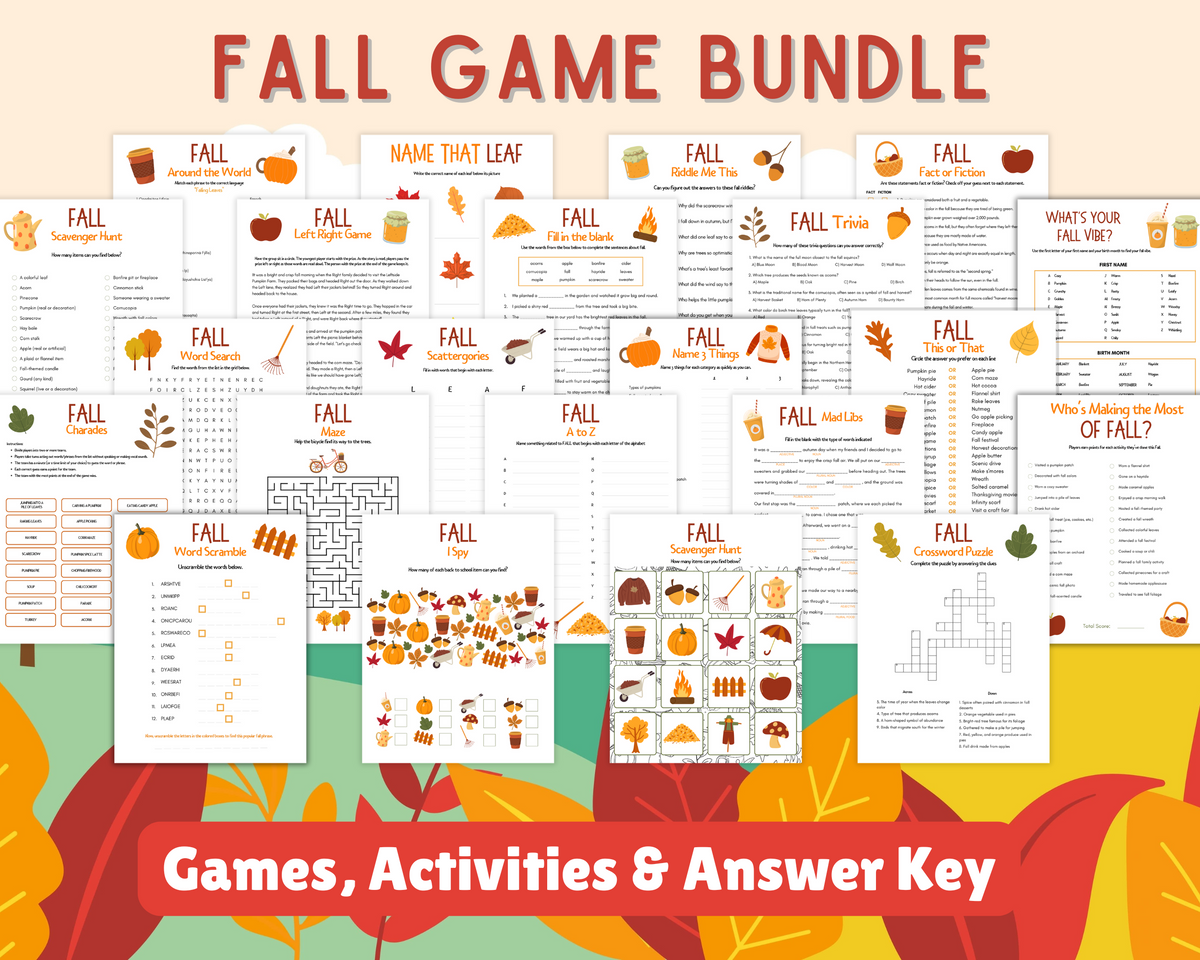 Fall Gme Ultimate Printable Fall Game Pack – Wondermom Shop