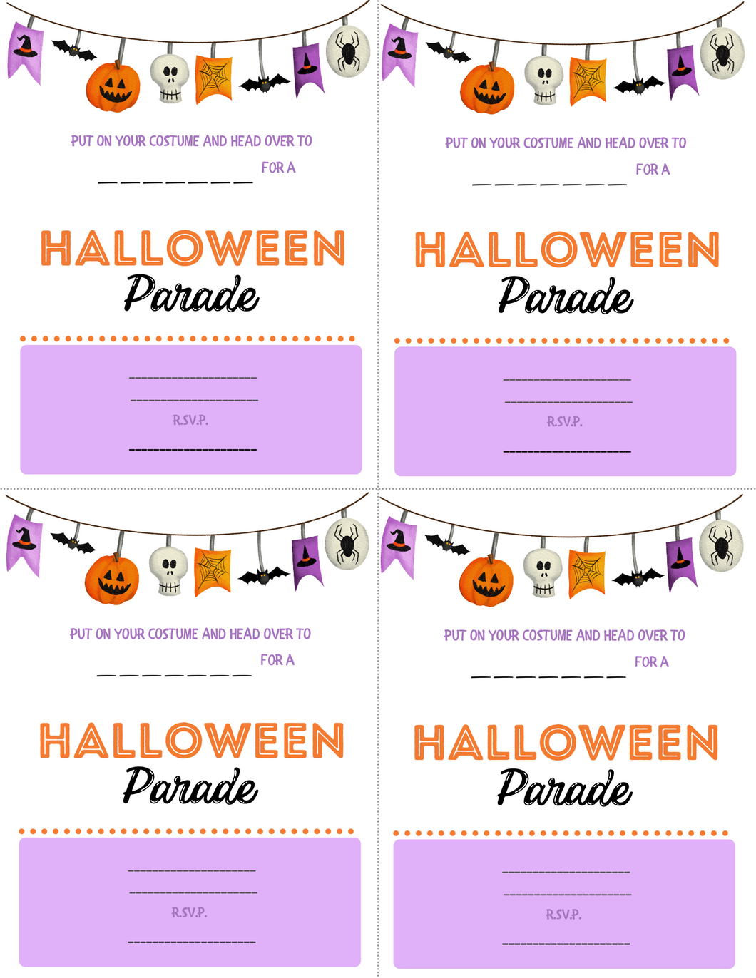 Halloween Parade Invitations