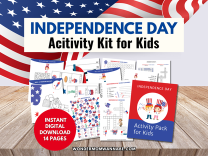 Independence Day Fun Pack for Kids – Printable 4th of July Games, Puzzles, Crafts & Activities