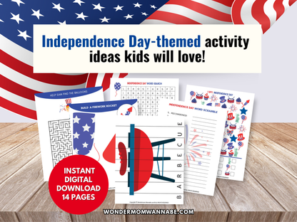Independence Day Fun Pack for Kids – Printable 4th of July Games, Puzzles, Crafts & Activities