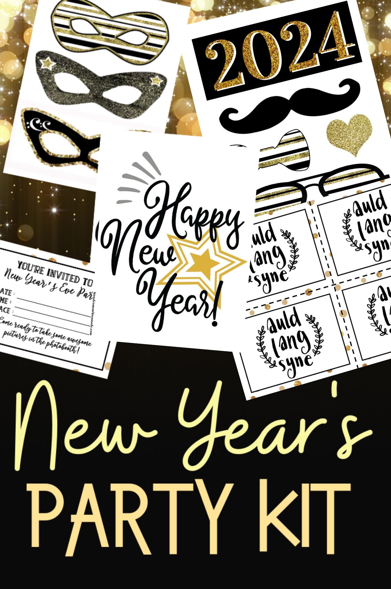 Description: Printable VIP Vault New Year's Eve Party Planning Kit.