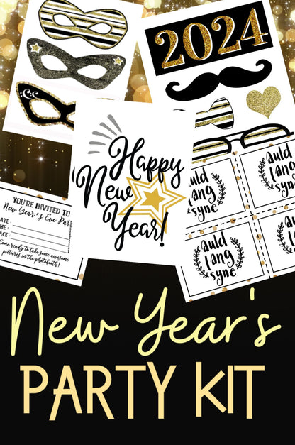 Description: Printable VIP Vault New Year's Eve Party Planning Kit.