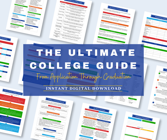 Wondermom Shop presents "The Ultimate College Guide," a comprehensive collection of documents designed to enhance your college experience from application through graduation. This guide features various charts and graphs and is available as an instant digital download.
