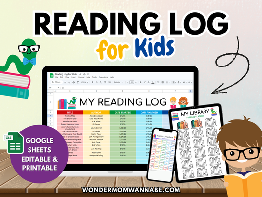 Reading Log for Kids (Google Sheets)