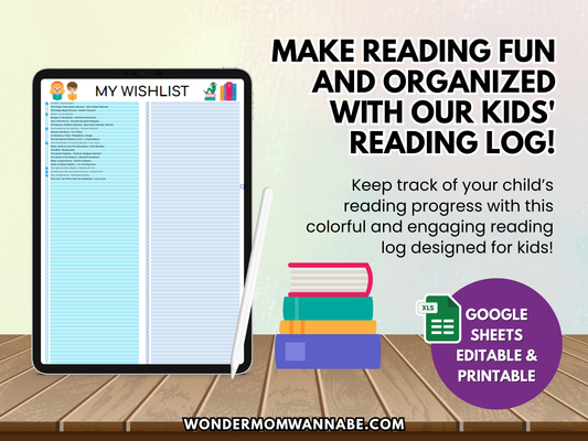 Reading Log for Kids (Google Sheets)