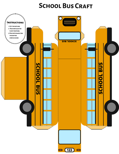 Wondermom Printables' School Bus Craft template.