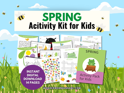 Spring Fun Pack for Kids – Printable Spring Games, Puzzles, Crafts & Activities