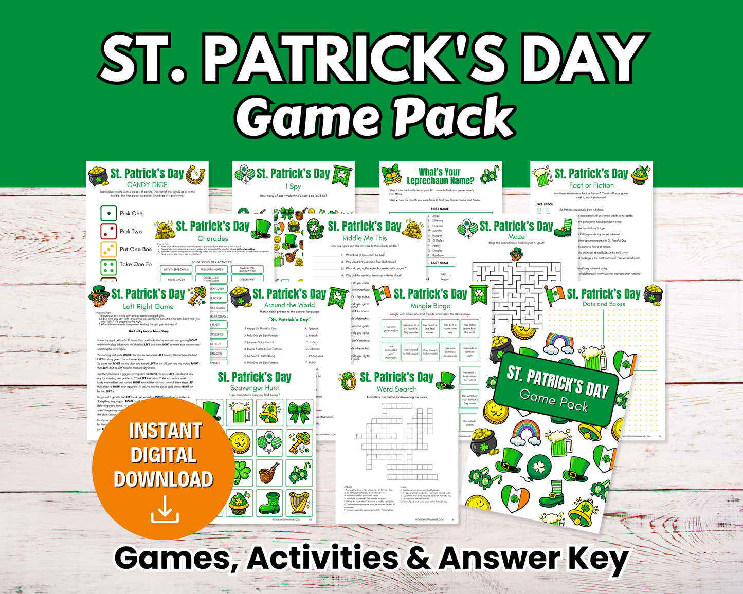 St. Patrick’s Day Printable Game Pack