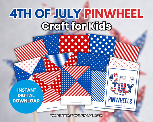Easy 4th of July Pinwheel Craft for Kids