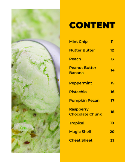 A homemade frozen treat featuring a scoop of Wondermom Wannabe green ice cream, perfect for dessert recipes.