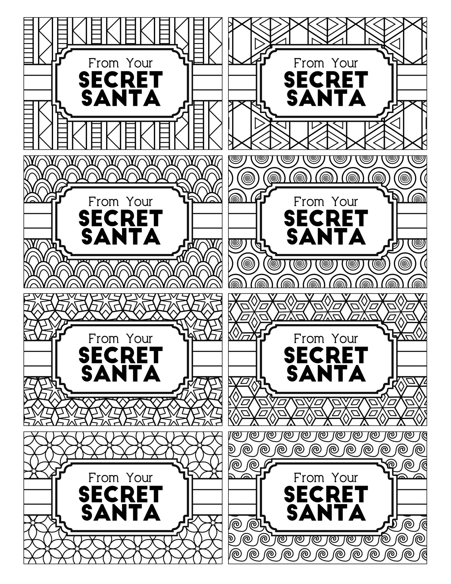 Discover the joy of Secret Santa with our delightful Coloring Kindness Gift Tags from Wondermom Shop. These printable pages feature unique designs that can be colored and used as gift tags, spreading acts of kindness through gifting.