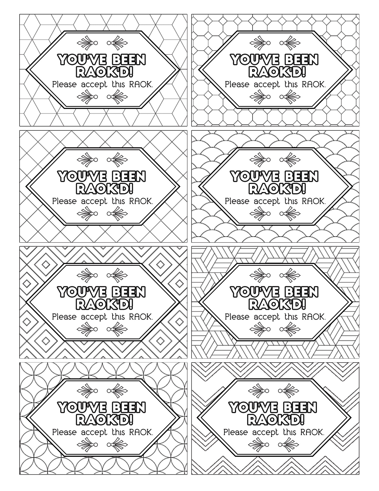 A set of Color Kindness Gift Bundle black and white labels and gift tags with geometric designs from Wondermom Shop.