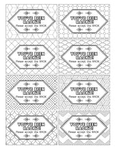 Load image into Gallery viewer, A set of Color Kindness Gift Bundle black and white labels and gift tags with geometric designs from Wondermom Shop.
