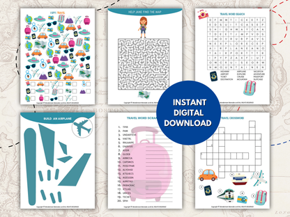 Travel activity kit for kids instant digital download.