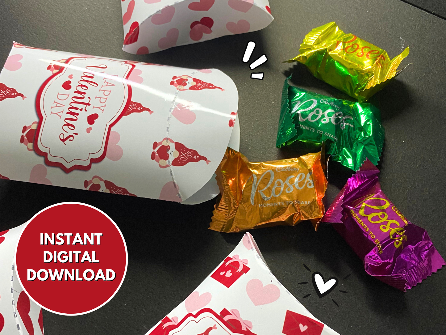 Valentine Gnomes Pillow Boxes