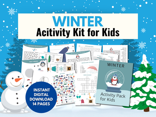 Winter Fun Pack for Kids – Printable Games, Puzzles, Crafts & Winter Themed Activities