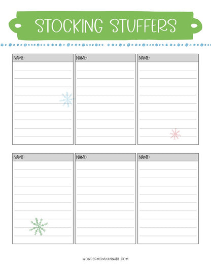 The Most Wonderful Time of the Year Christmas Planner by Wondermom Shop, with printable stocking stuffers for holiday prep.