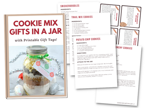 Printable gift tags for Wondermom Wannabe's Cookie Mix Gifts in a Jar Digital Cookbook.