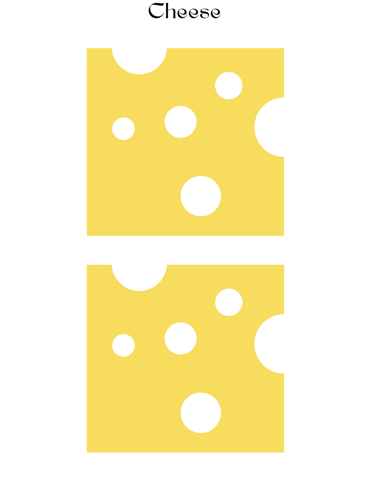 Two identical square slices of cheese with various sized holes against a white background, labeled "Burger Joint Pretend Play Kit" at the top—perfect for aspiring chefs to imagine their culinary creations from Wondermom Shop.