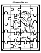 Load image into Gallery viewer, Printable Famous Artwork Puzzles (Black and White)
