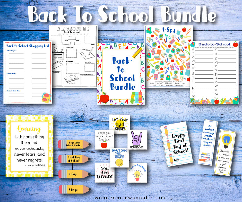 Wondermom Shop's Back to School Kit bundle.