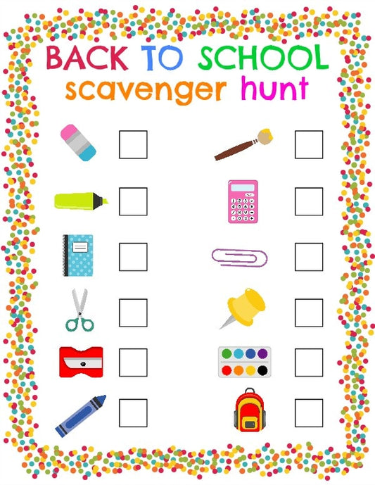 VIP Vault Back to School Scavenger Hunt.