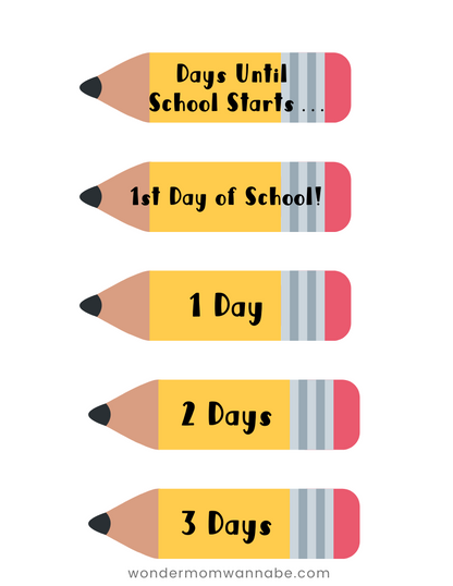 1st day of school Back to School Kit by Wondermom Shop printable.