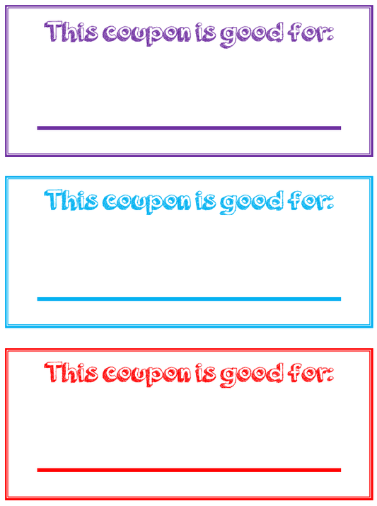 A VIP Vault Blank Reward Coupon for Kids.