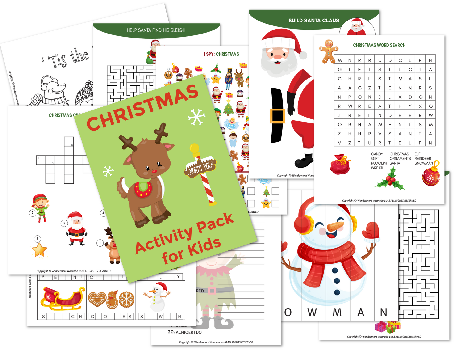 Wondermom Shop Christmas Activity Kit for Kids.