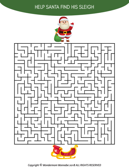 Help Santa find his Wondermom Shop Christmas Activity Kit for Kids.